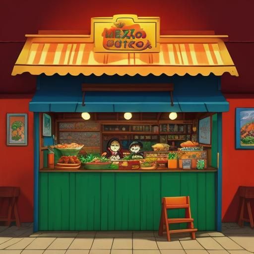 Ghibli-Style Mexican Food Anime Art
