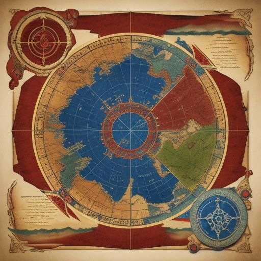 3D Fantasy RPG Land Map on Parchment