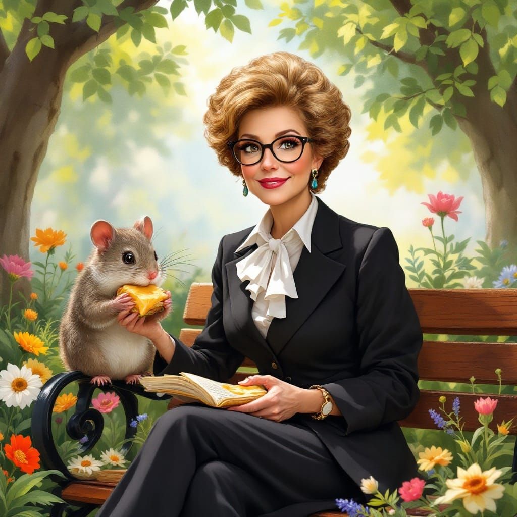 Judge Judy Surrounded by Whimsy, Eating Cheese Sandwiches in...