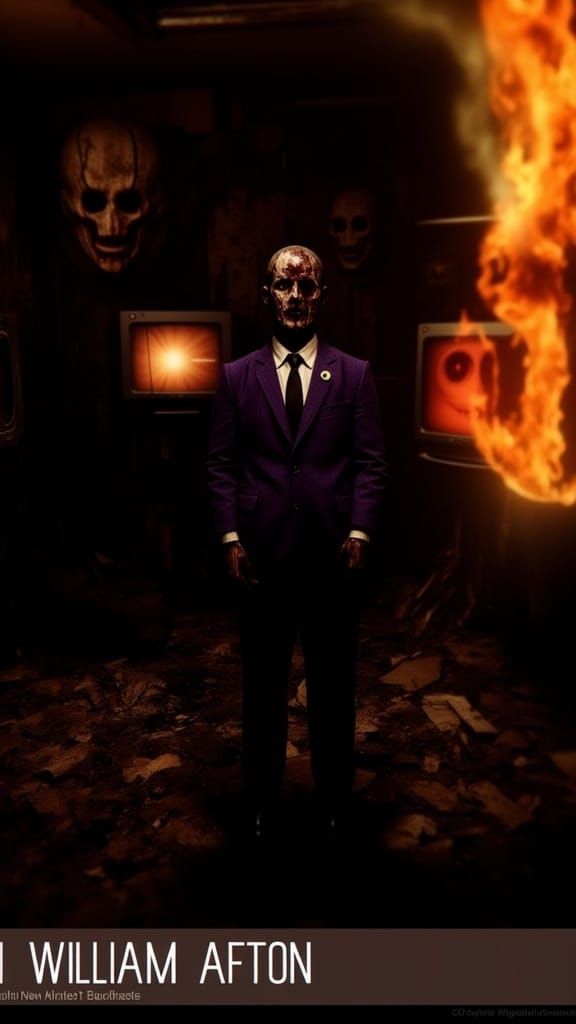 The Morbid William Afton in a Dark, Gothic Office