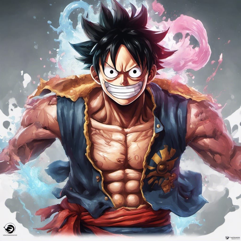 Luffy Gear 5 Portrait in Hyperdetailed Digital Art