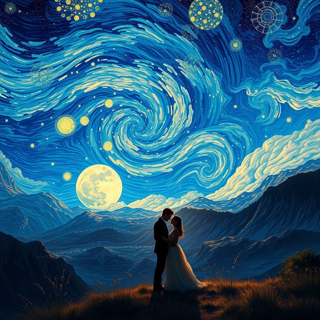 Romantic Dreamscapes Under Starry Night Skies