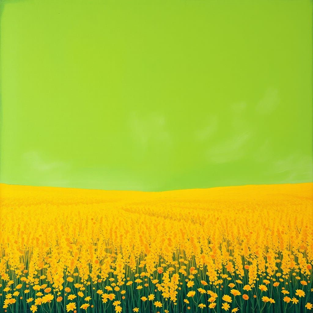 Goldenrod Fields: Impressionistic Gouache and Watercolor Lan...