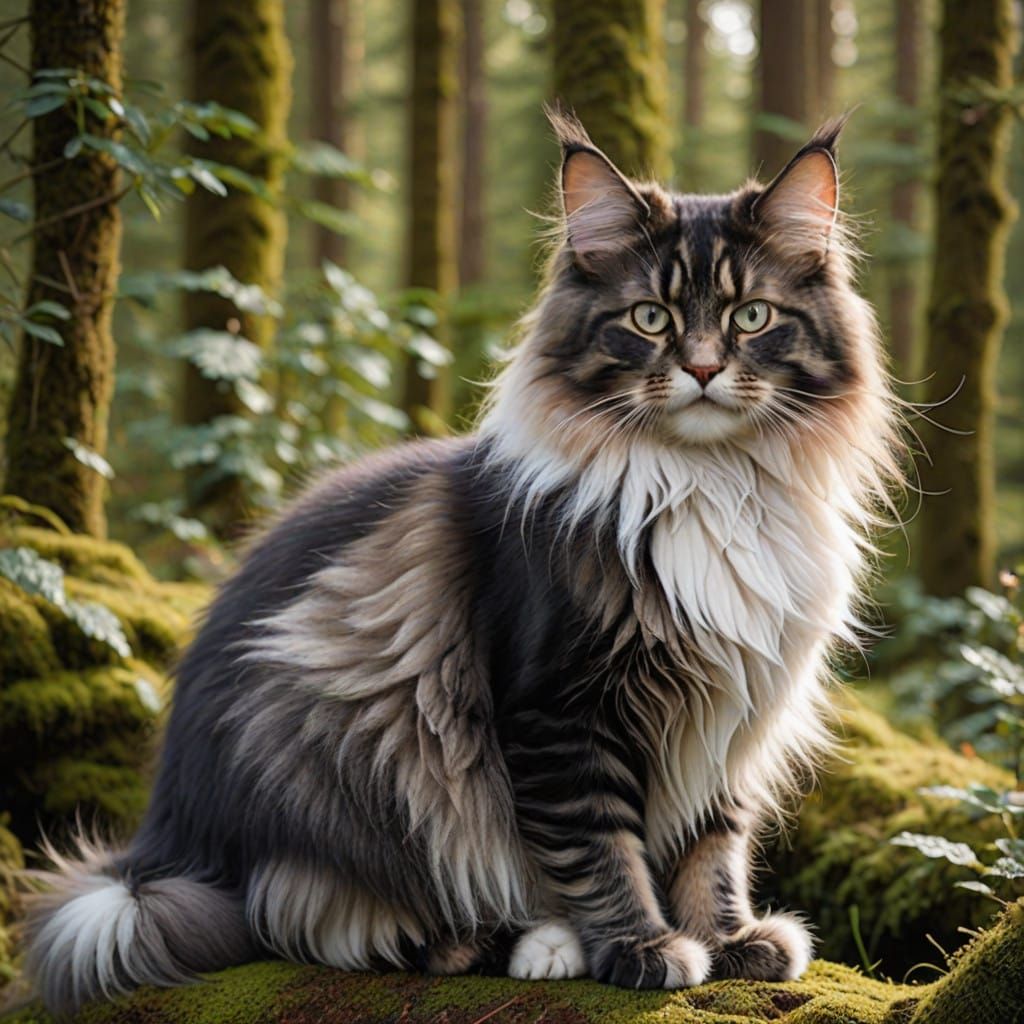 Norwegian Forest Cat in Majestic Splendor