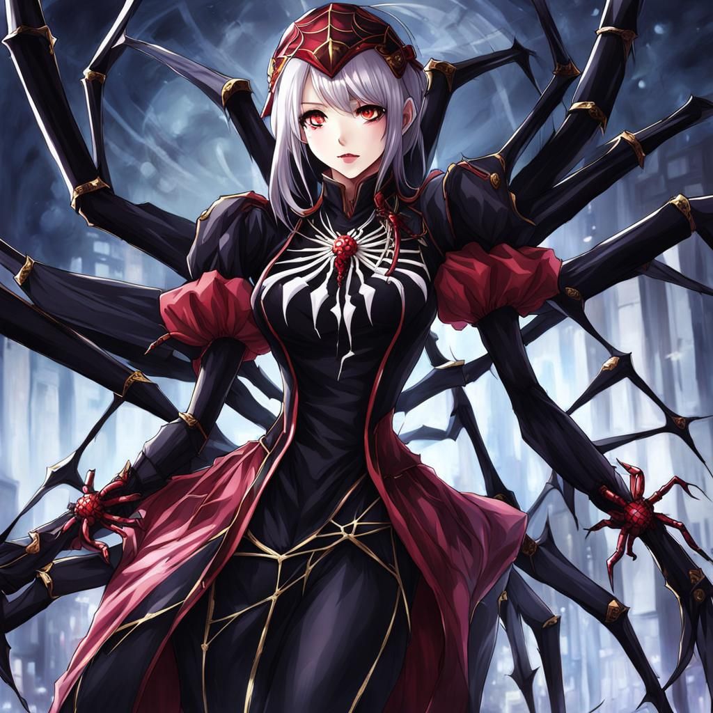 Elegant Spider Woman in Anime Style