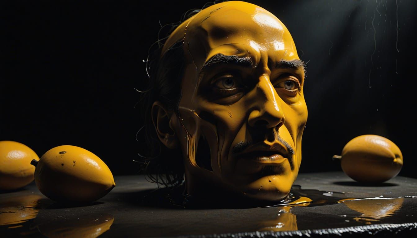 Surreal Mango Portrait in Hyperrealistic Style