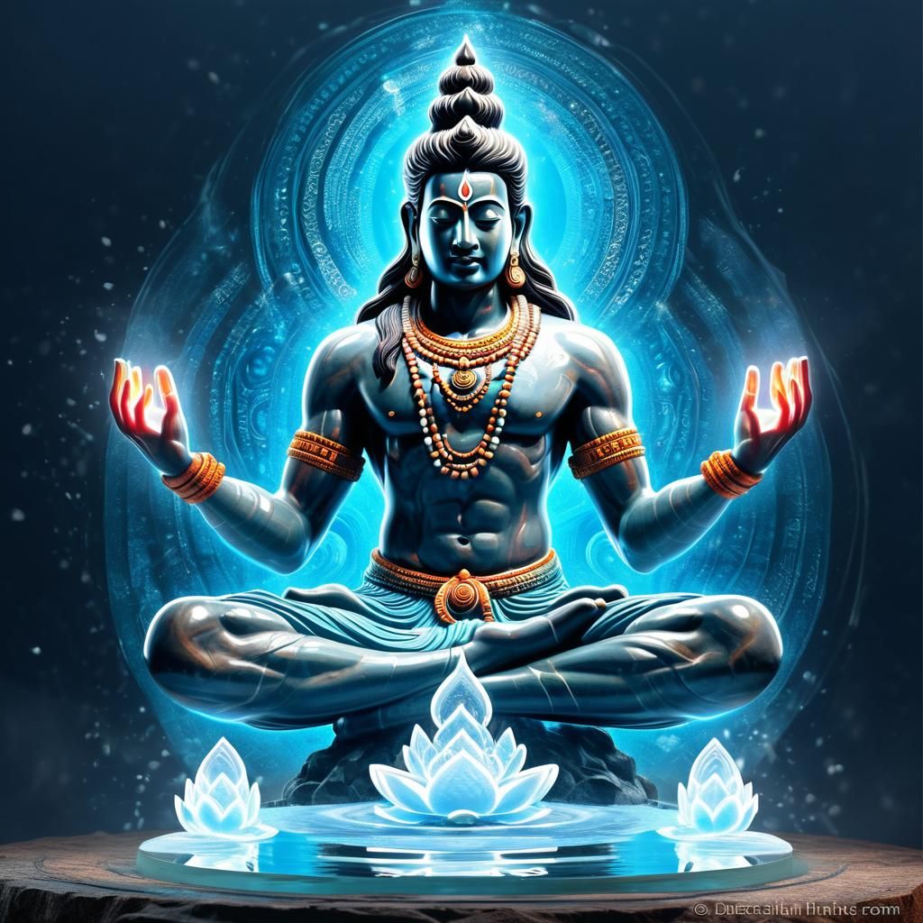 Meditative Mahadev: Surrealistic Hindu Art in Digital Painti...