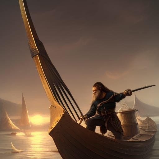 Edgar Allan Poe as Viking Figurehead