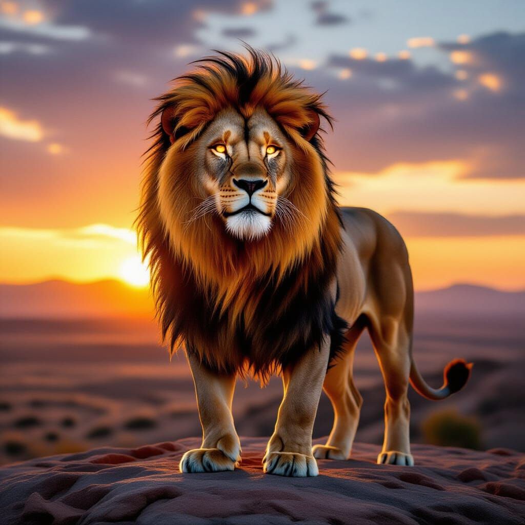 Majestic Lion Watches Desert Sunset