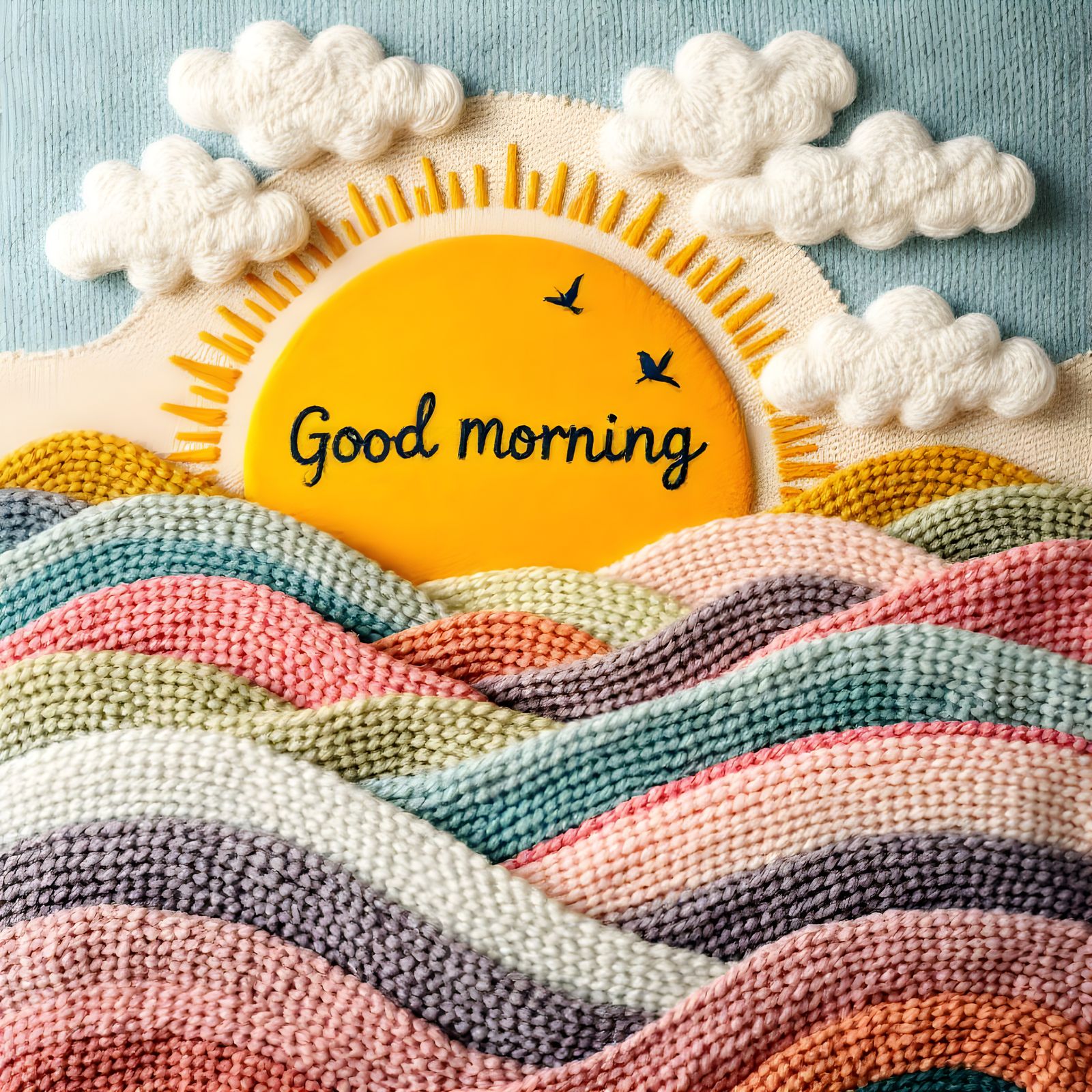 Vibrant Woven Sunrise Inspired by Textile Art