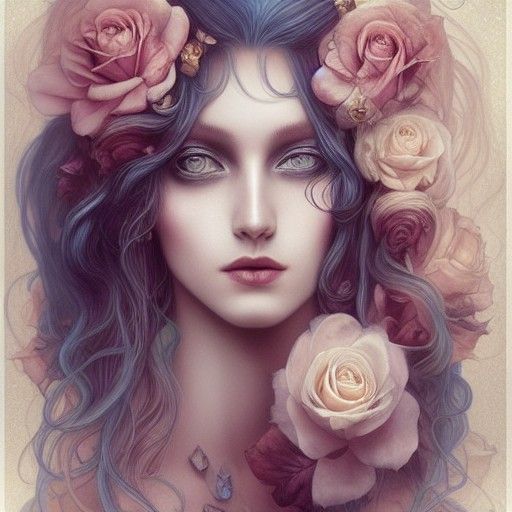 Decadent Androgynous God Portrait in Pastel Colors