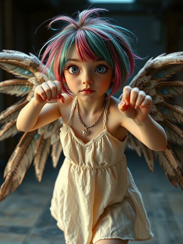 Cyberpunk Angel in a Sundress