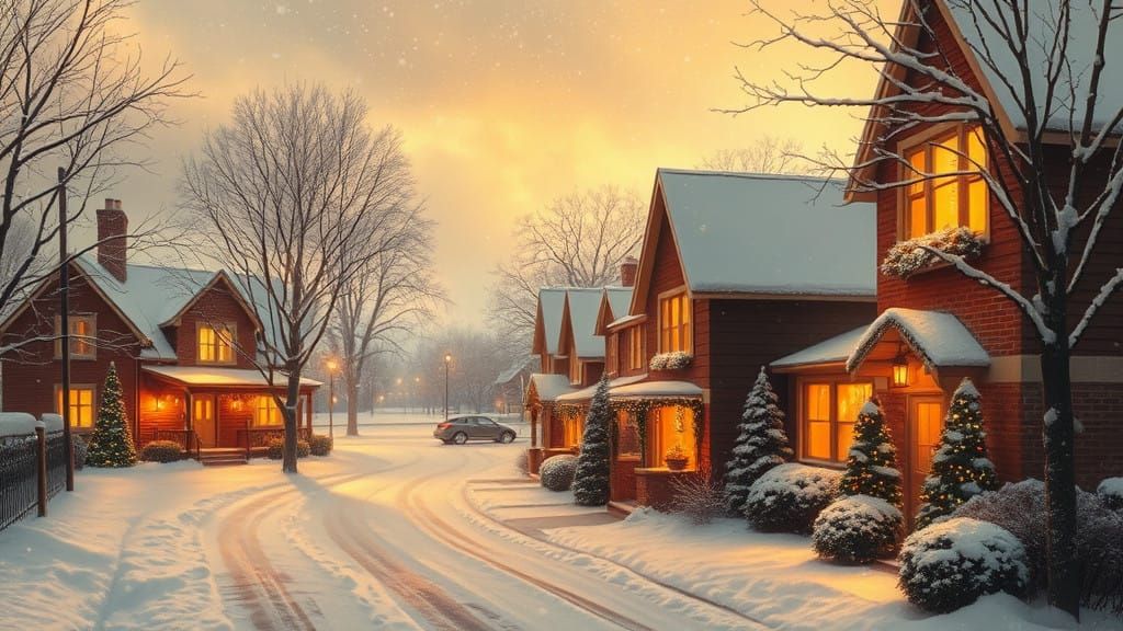 Peaceful Winter Wonderland Scene Emanating Comfort and Tranq...
