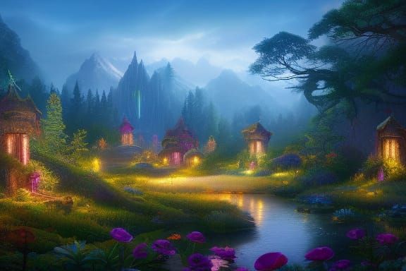 Magical Fairy Forest Digital Painting