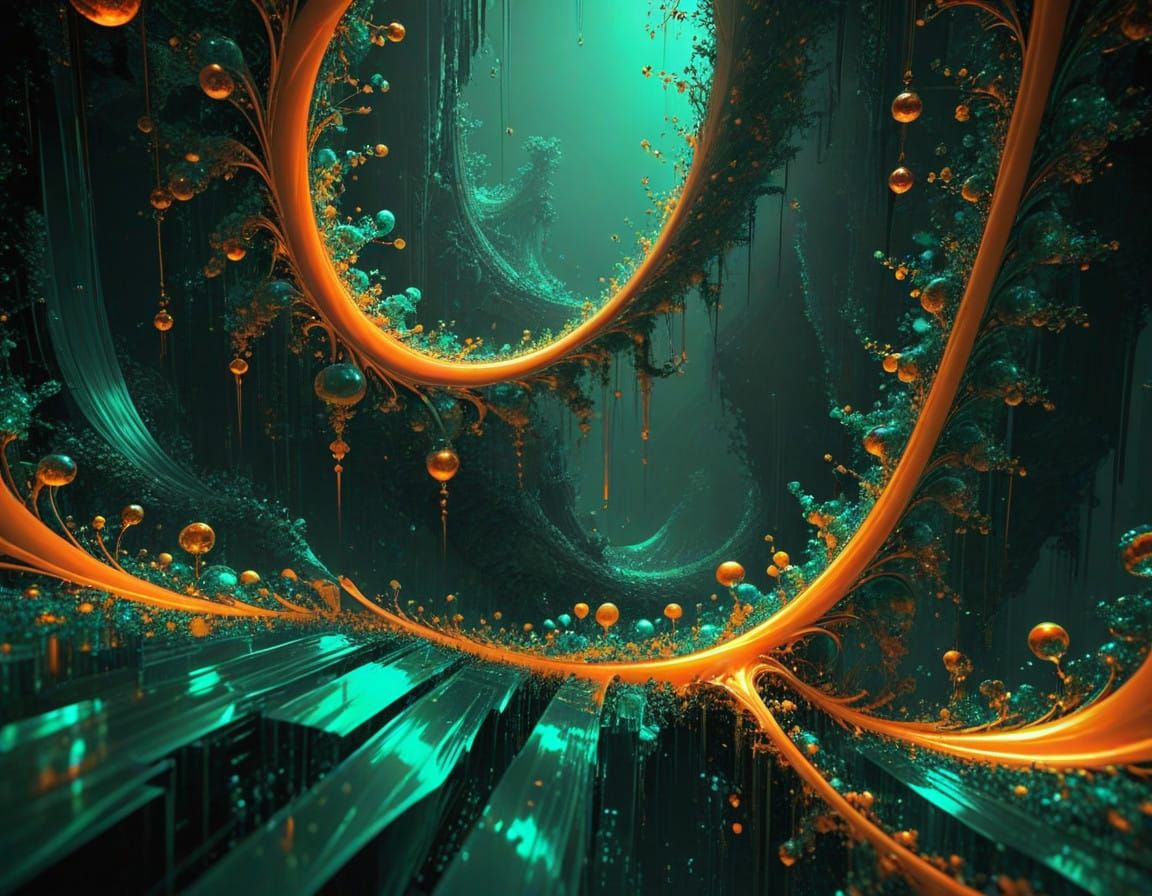 Emerald Paradise Hides in Parallax Fractal Landscapes