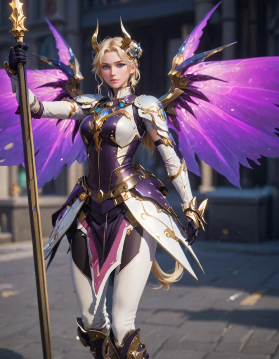 Vibrant Dark Purple Anime Portrait in Hyper-Realistic Style