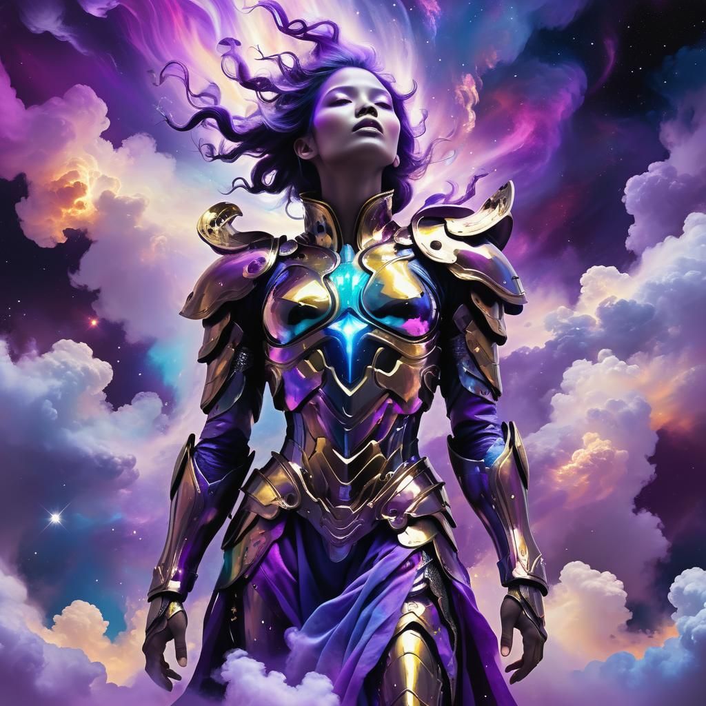 Celestial Being in Cosmic Clouds: Digital Art