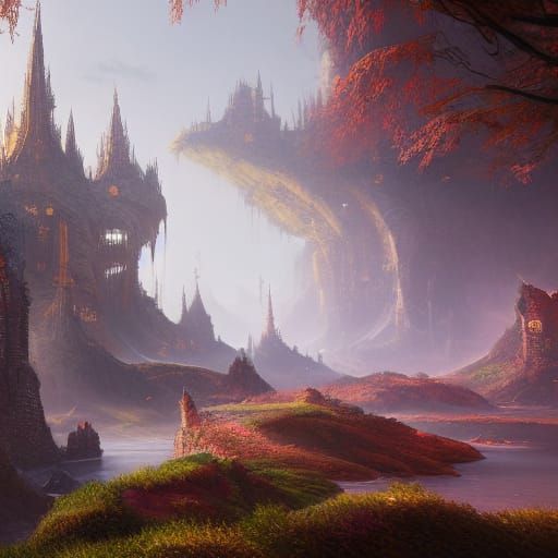 Fantastical Matte Painting in Deep Color