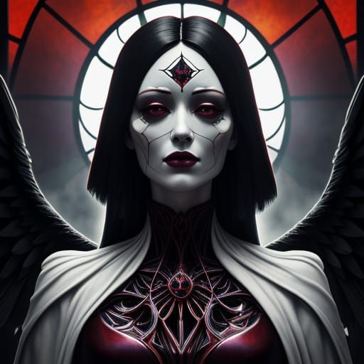 Surreal Angel of Death in Autumnal Hues