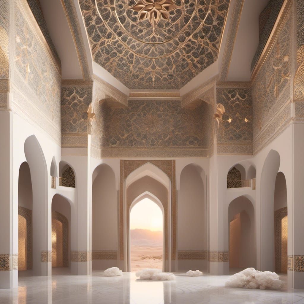 Desert Palace in Digital Art Style