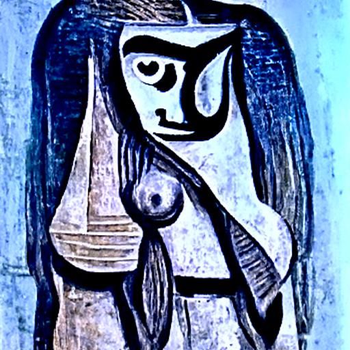 Cubist Woman Portrait in Picasso Style