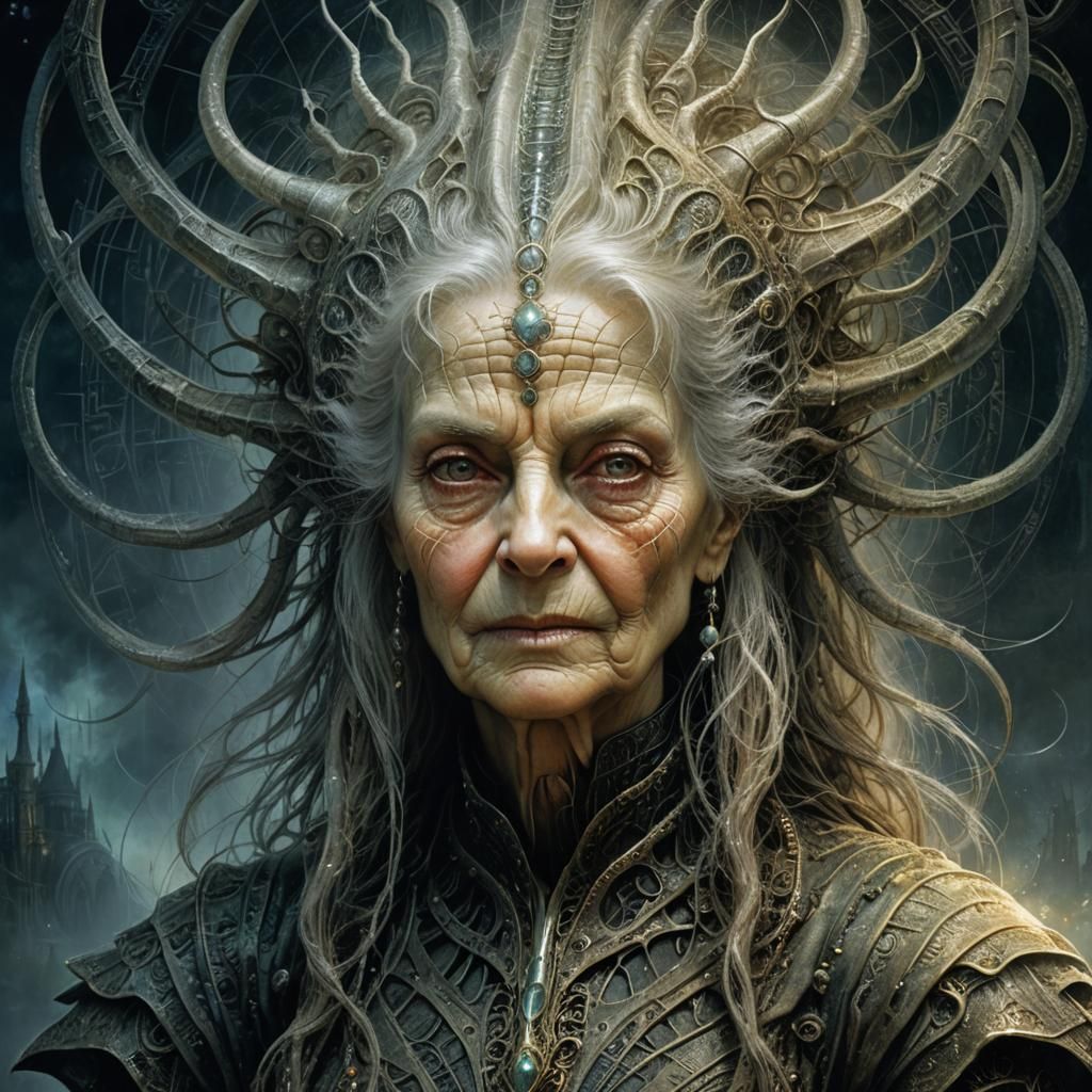 Luminous Dust Lady: A Dark Fantasy Portrait