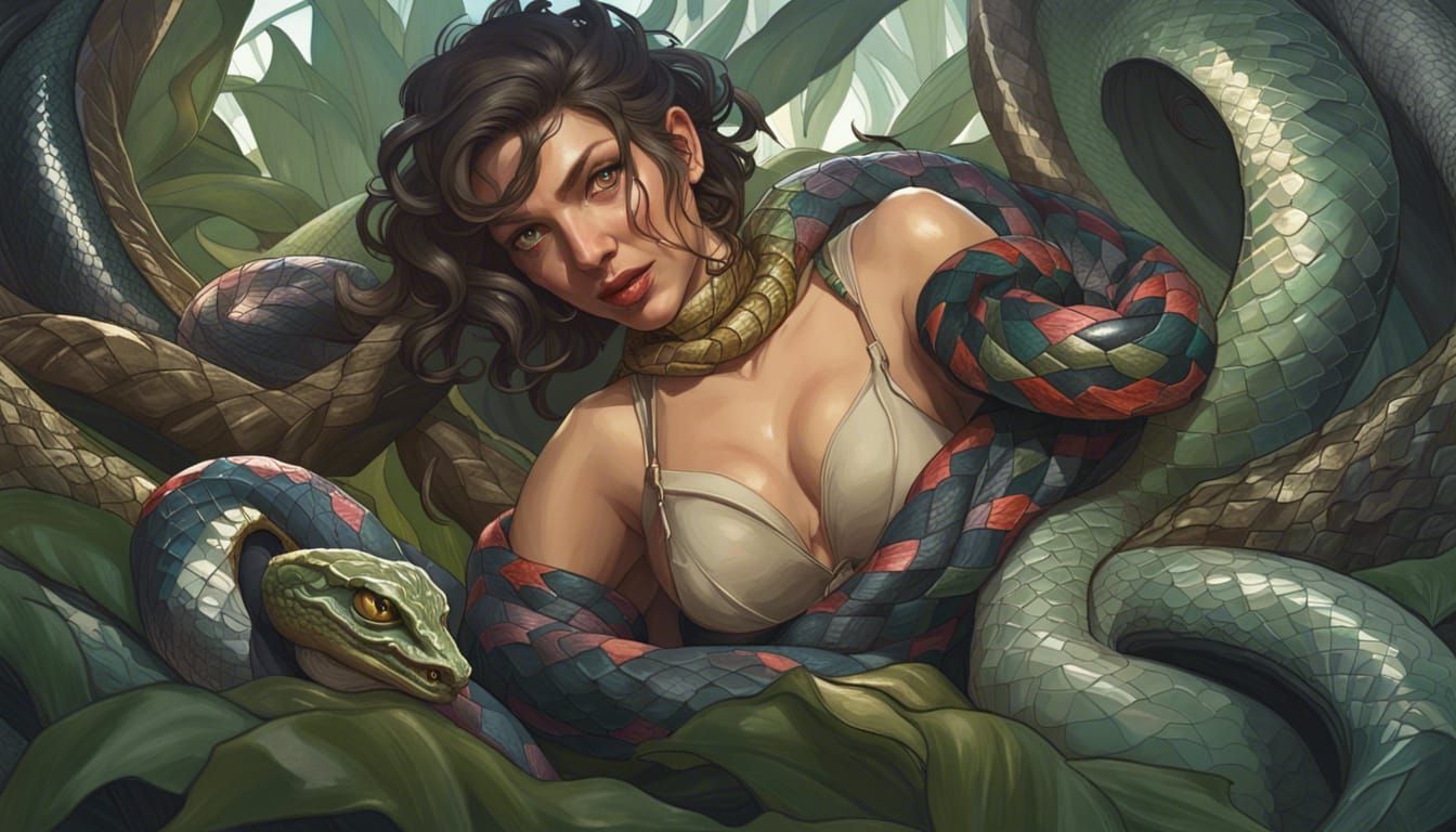Serpentine Woman: Hyperdetailed Portrait in Artstation Style