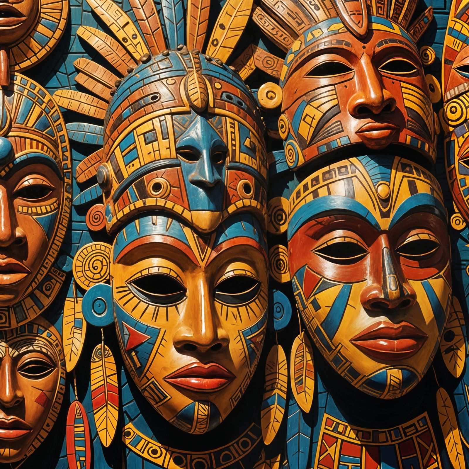 Expressive African Masks: Happiness and Sadness