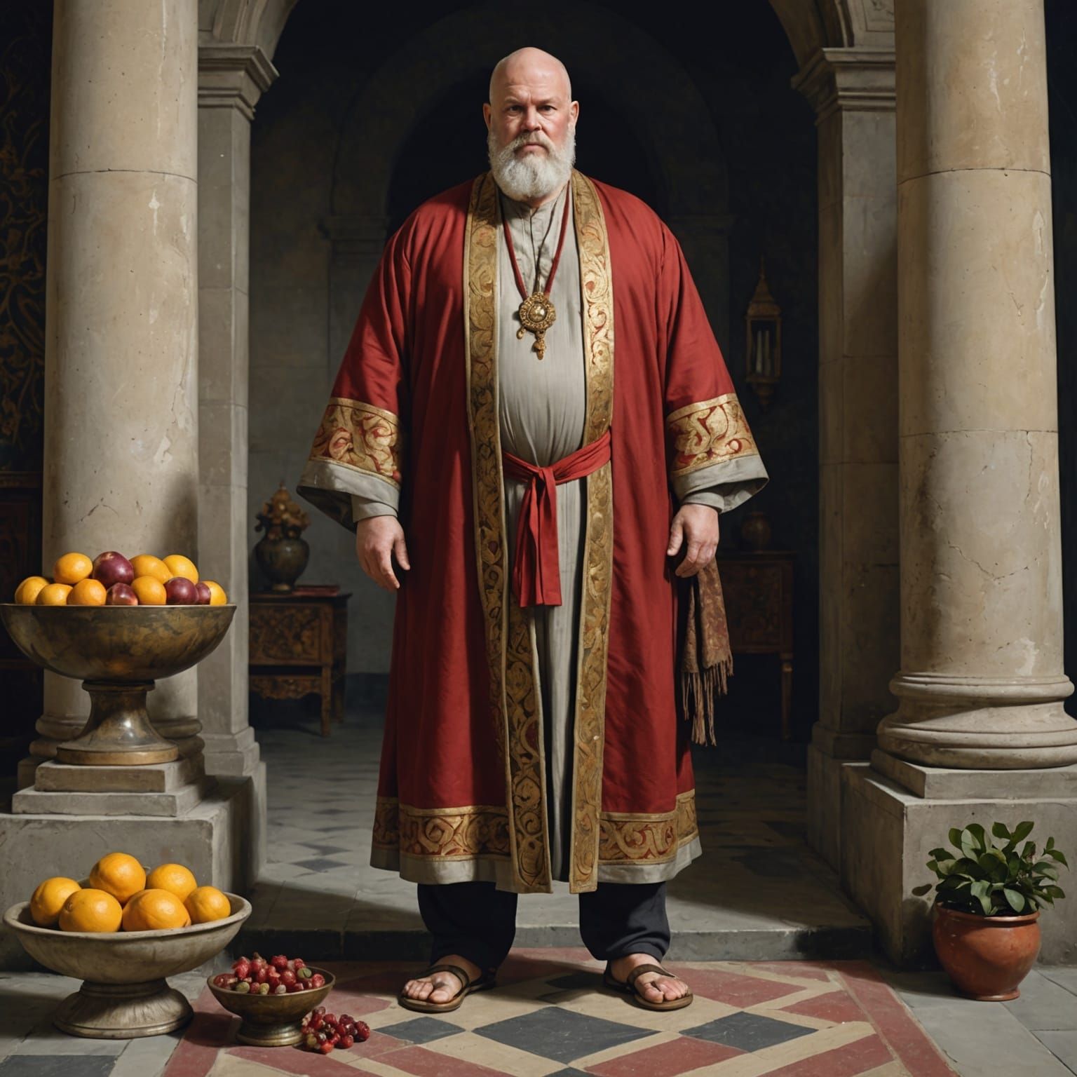 Ornate Portrait of Dignified Official in Digital Art