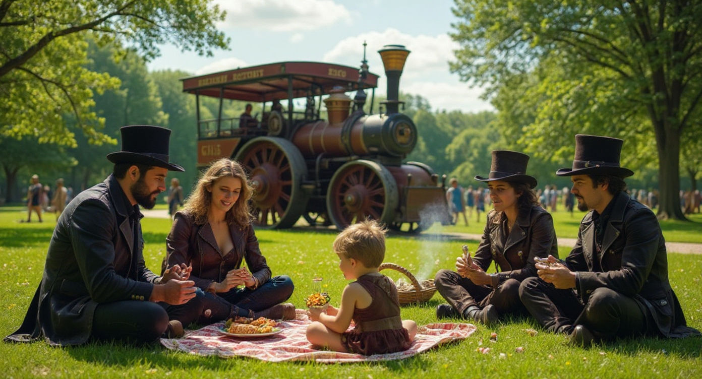 Steampunk Family Picnic in the Park