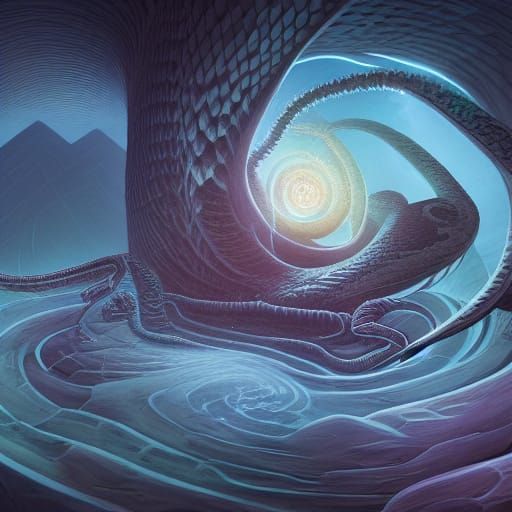 Cosmic World Serpent: Hyperdetailed Eldritch Art