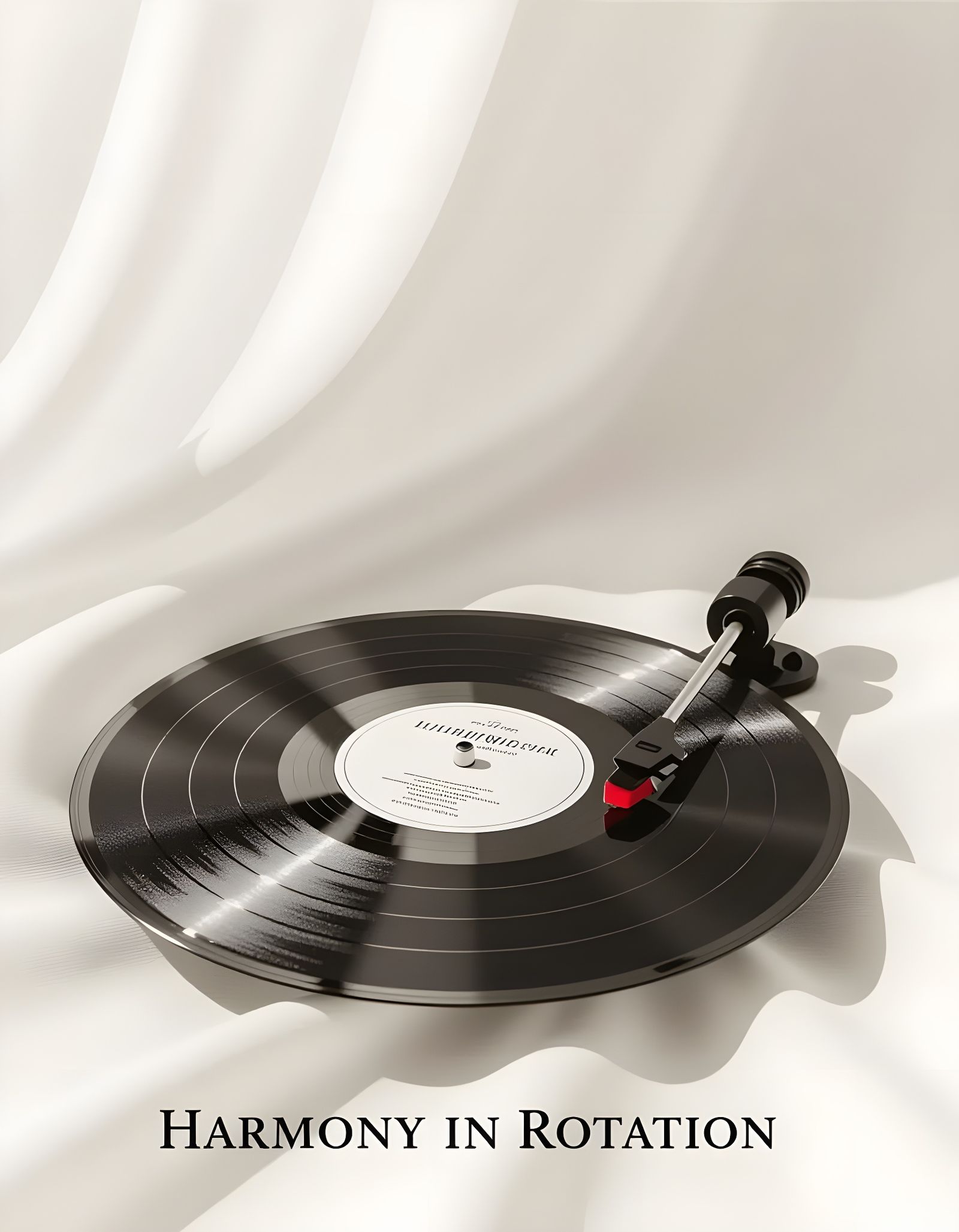 Vinyl Record in Soft Natural Light: Harmony in Rotation