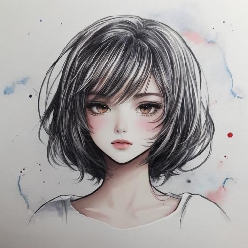 Hand-Drawn Candle on Watercolor Background