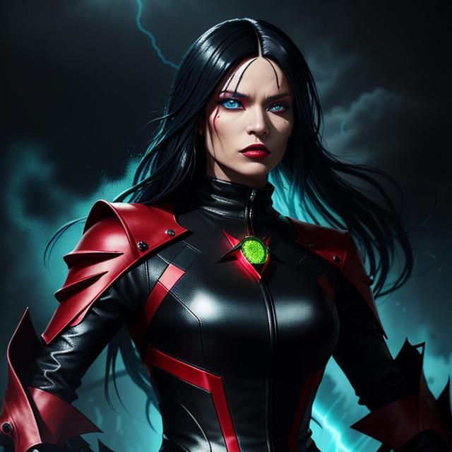 Businesswoman Engulfed in Flames: Hyper-Realistic Gothic Fan...