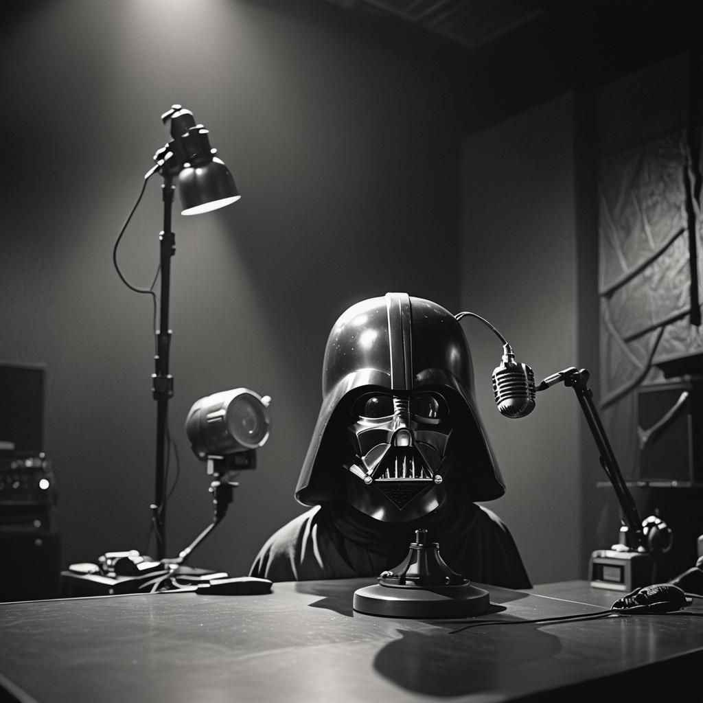 Darth Vader Helmet in Moody Sound Booth
