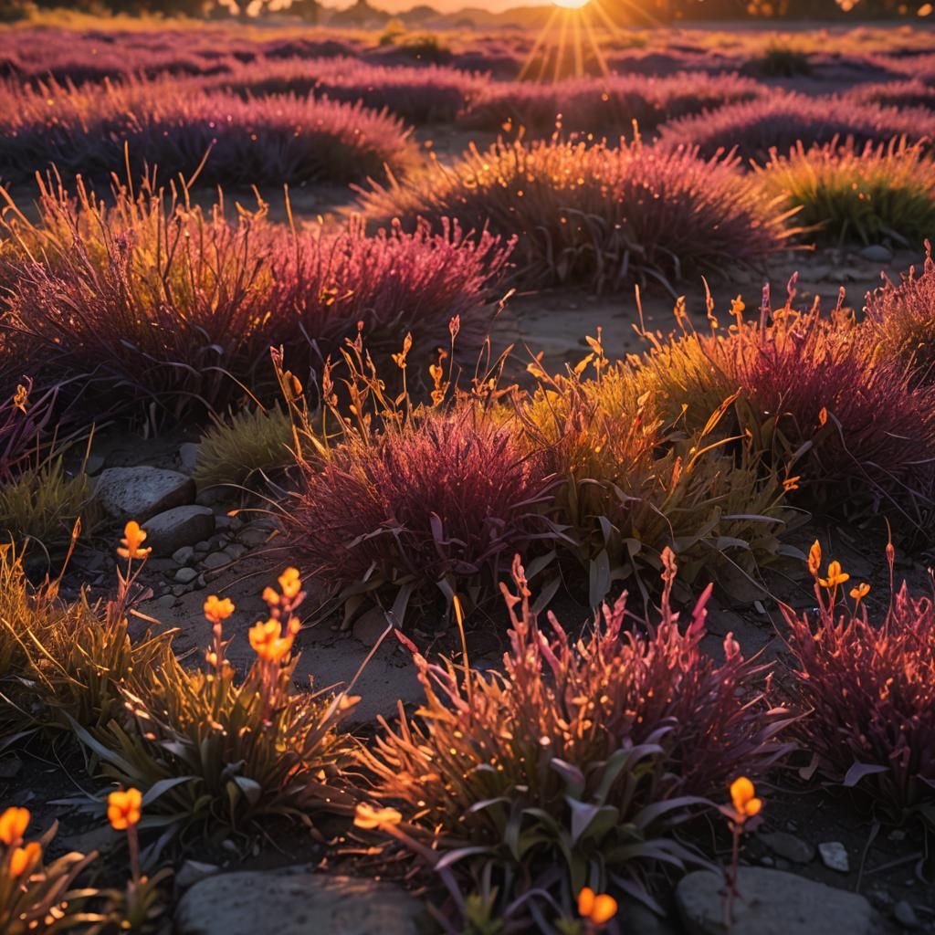 Vibrant Sunset Landscape in Rothko Style