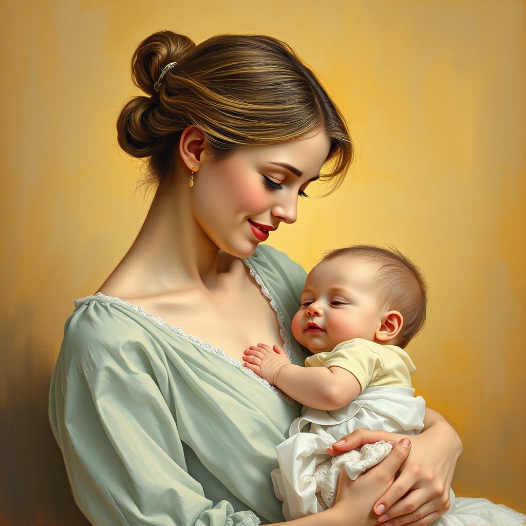 Mother and Child in Gentle Victory