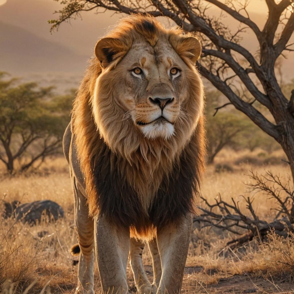 Majestic Lion in the Savanna