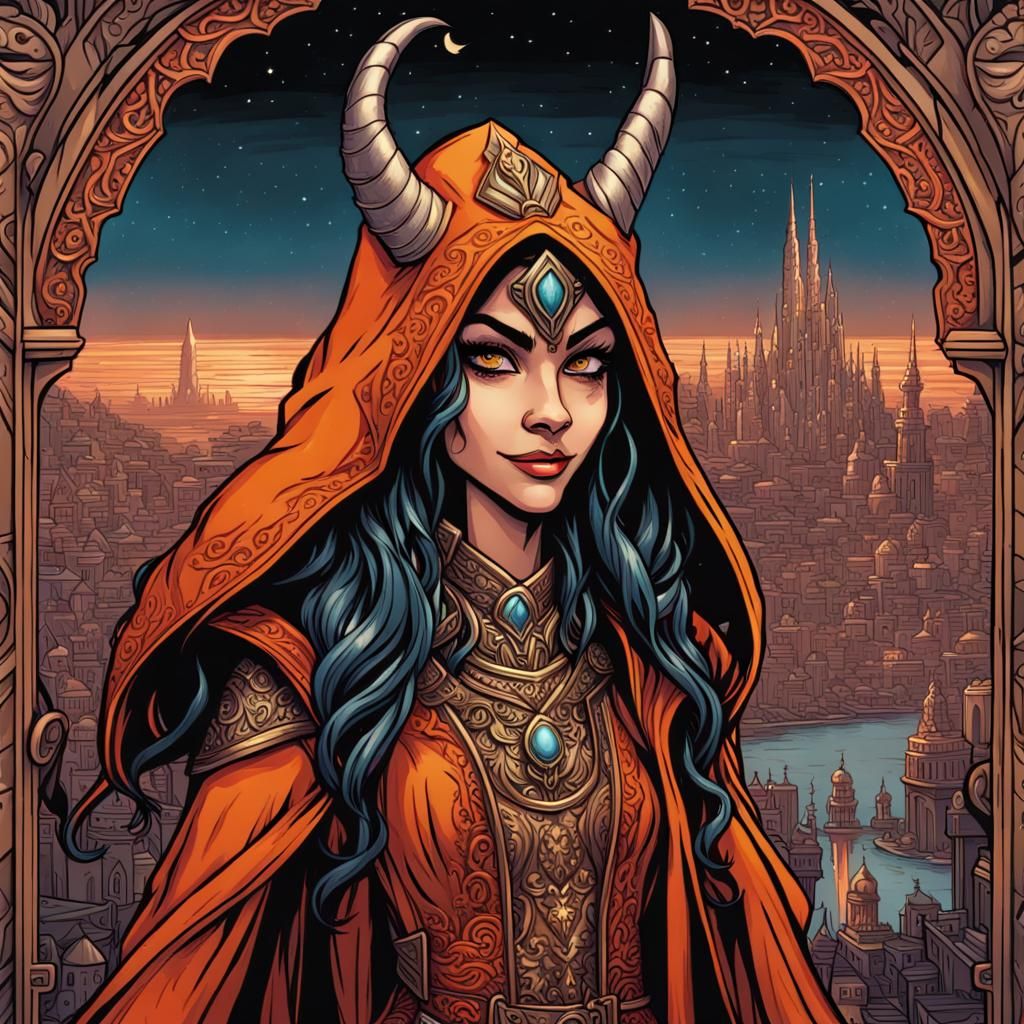 Arabian Gnome Rogue in Ornate Portrait, Masterpiece