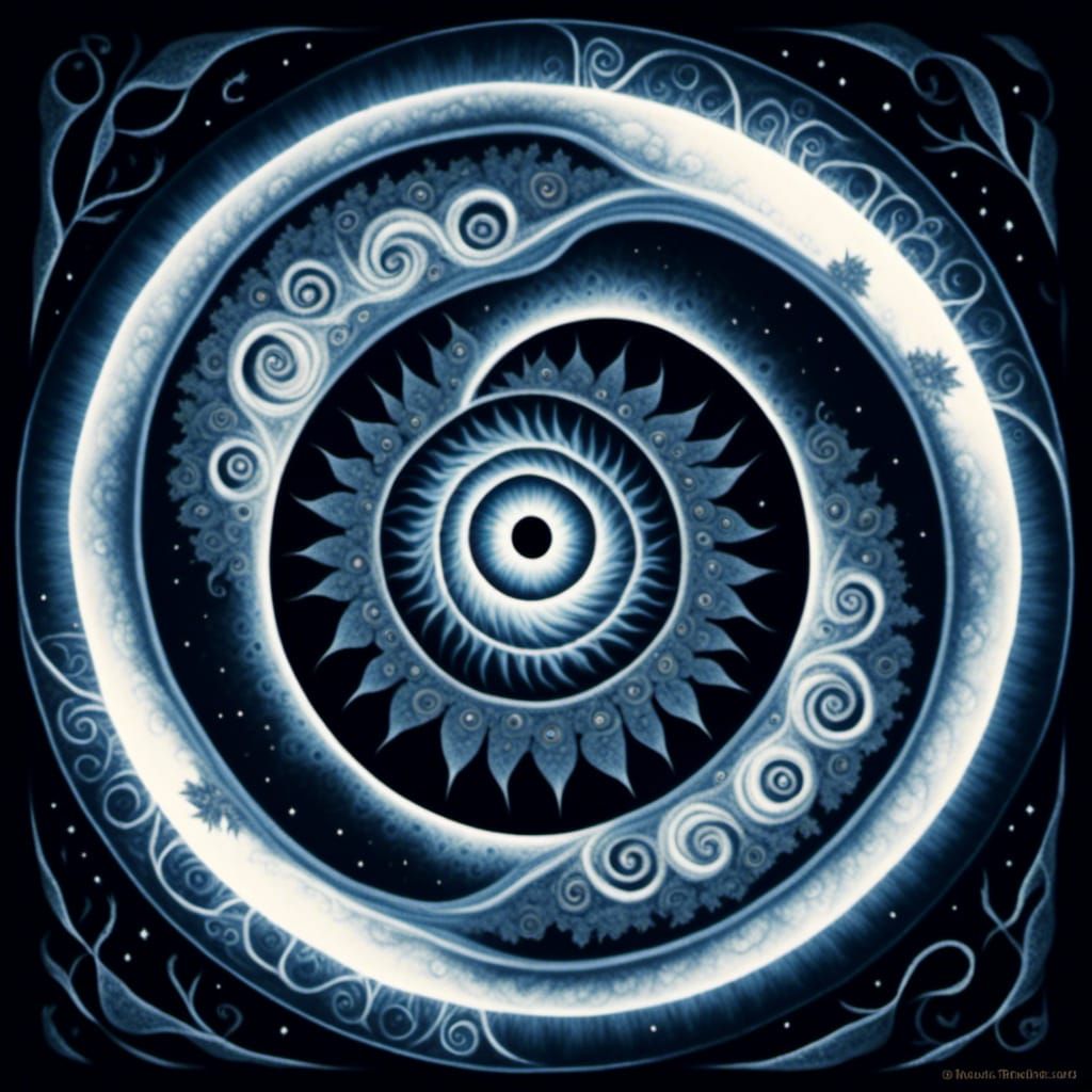 Surreal Eye: Spirals, Fractals, and Cyanotype Art