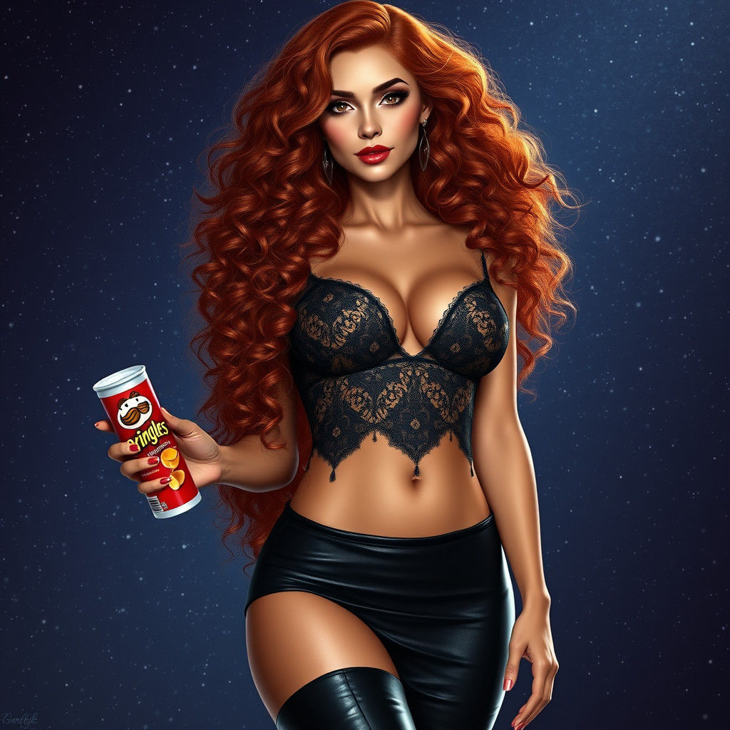 Stunning Woman with Red Hair in Realistic Concept Art