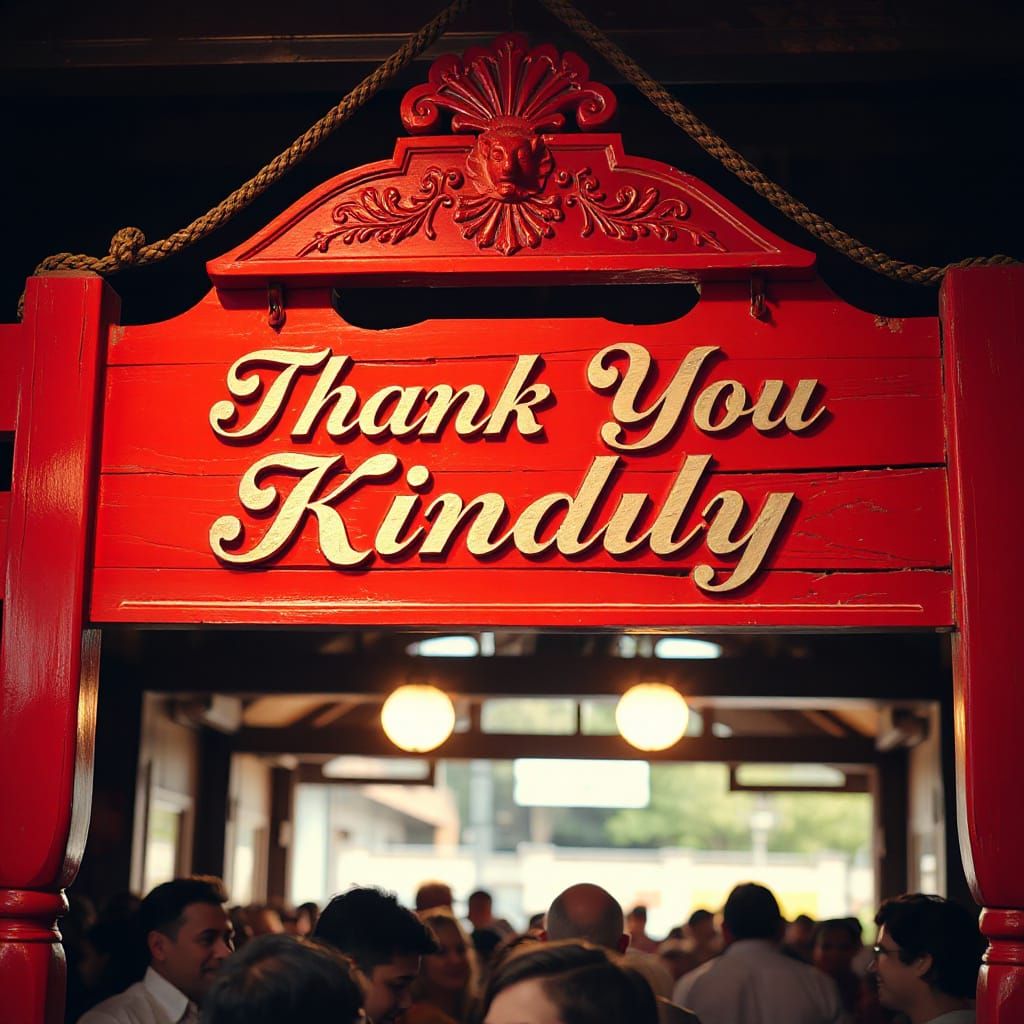 Vibrant Sign with Thank You Message in Professional Photo
