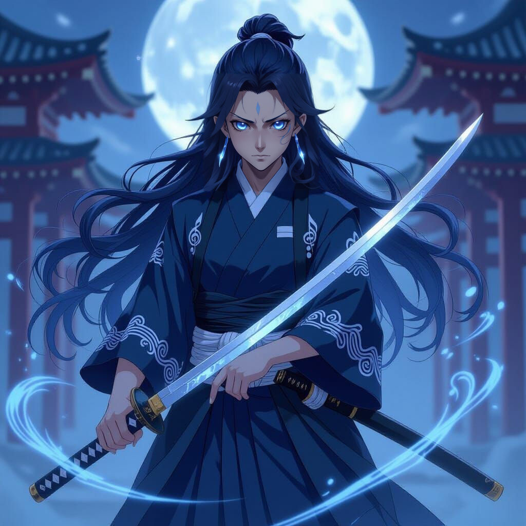 Graceful Demon Slayer Hashira with Musical Blade