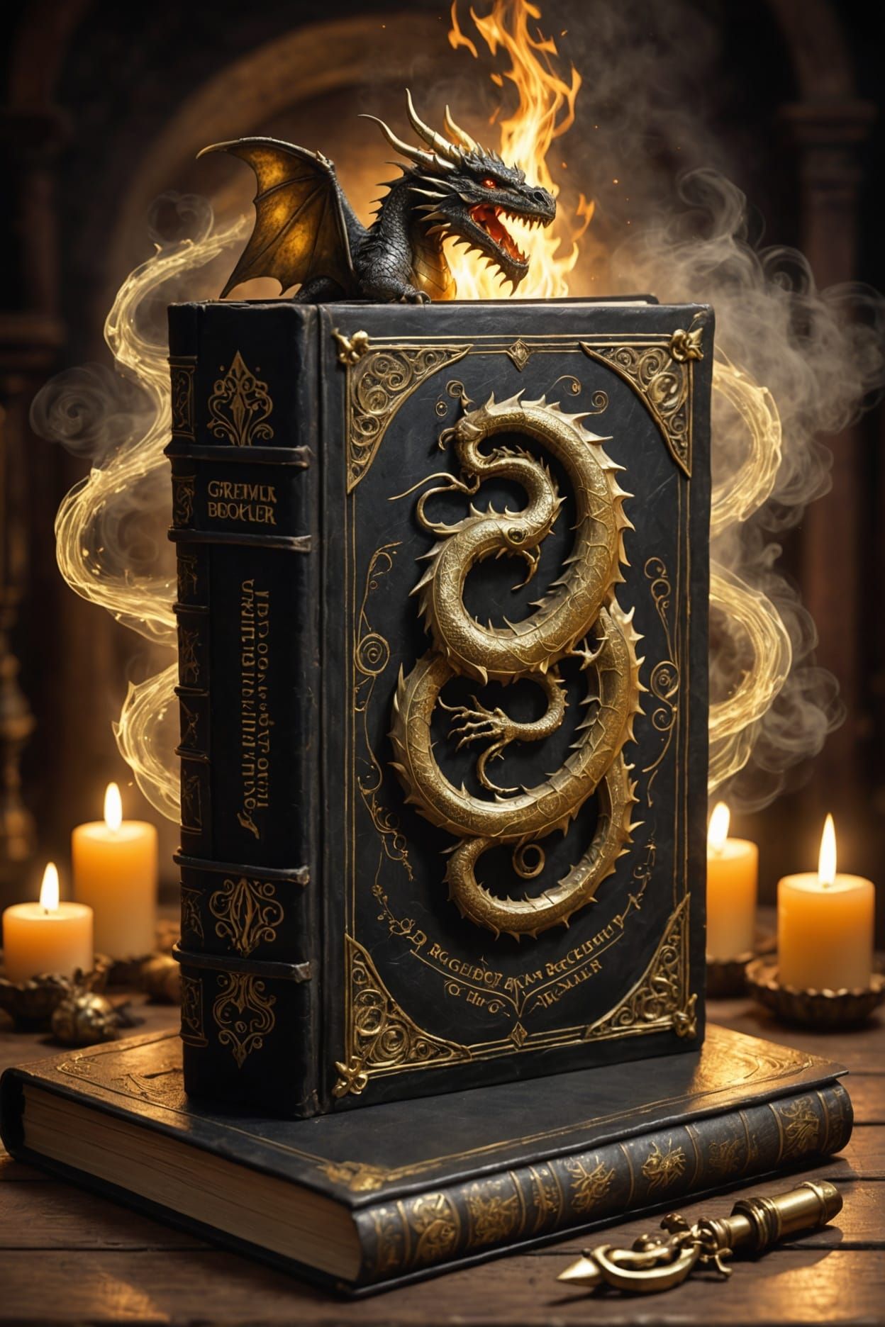 Dragon Guardian Defends Magical Spellbook