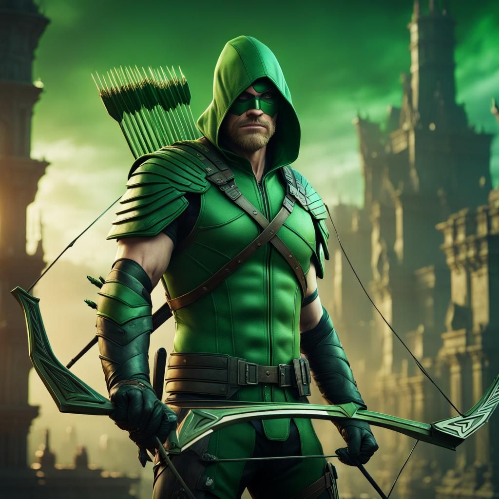 Green Arrow Fantasy Concept Art in 8K