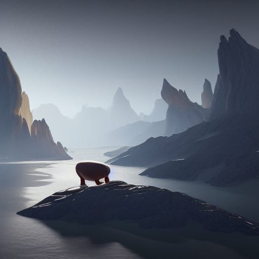 Among Us Walrus: Expressionist Landscape in Unreal Engine