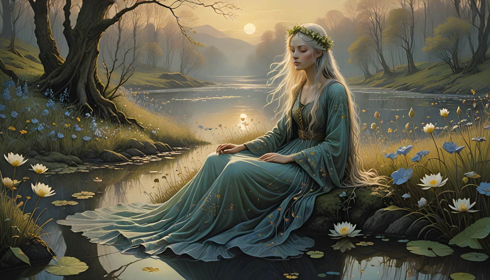 Nordic Nature Goddess in Serene Wonderland