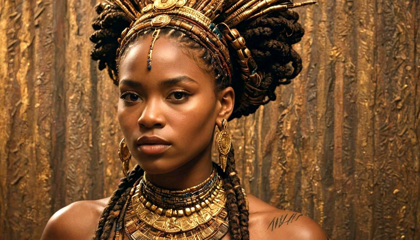Smiling Tribal African Queen in Cinematic Portrait