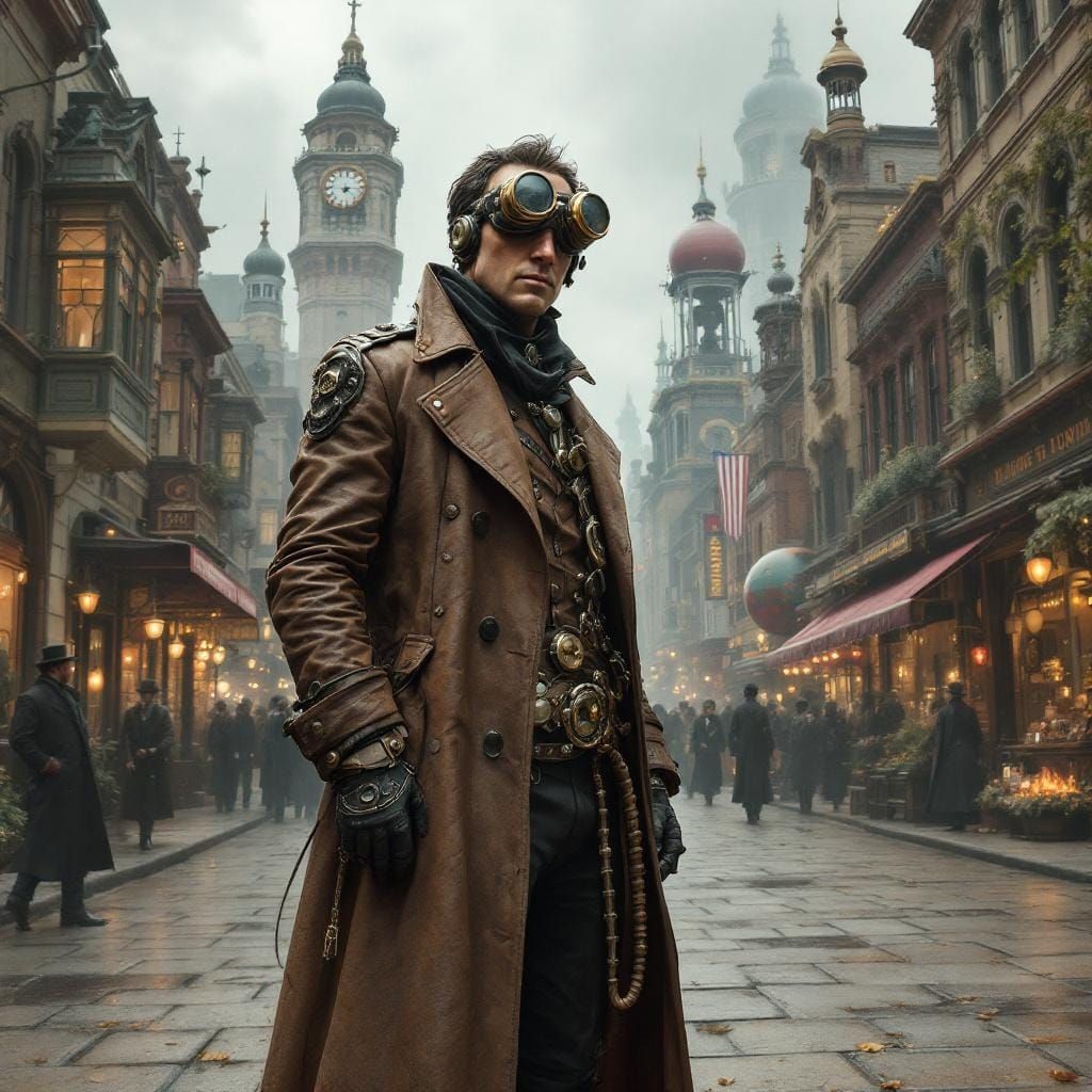 Time Traveler in 1855: Victorian Steampunk Fusion