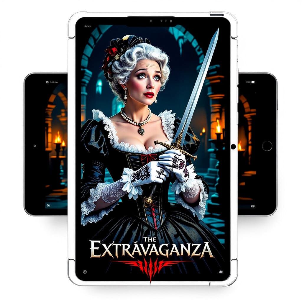 French Lady in Dungeon, Baroque-Rococò Video Game Art